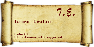 Temmer Evelin névjegykártya